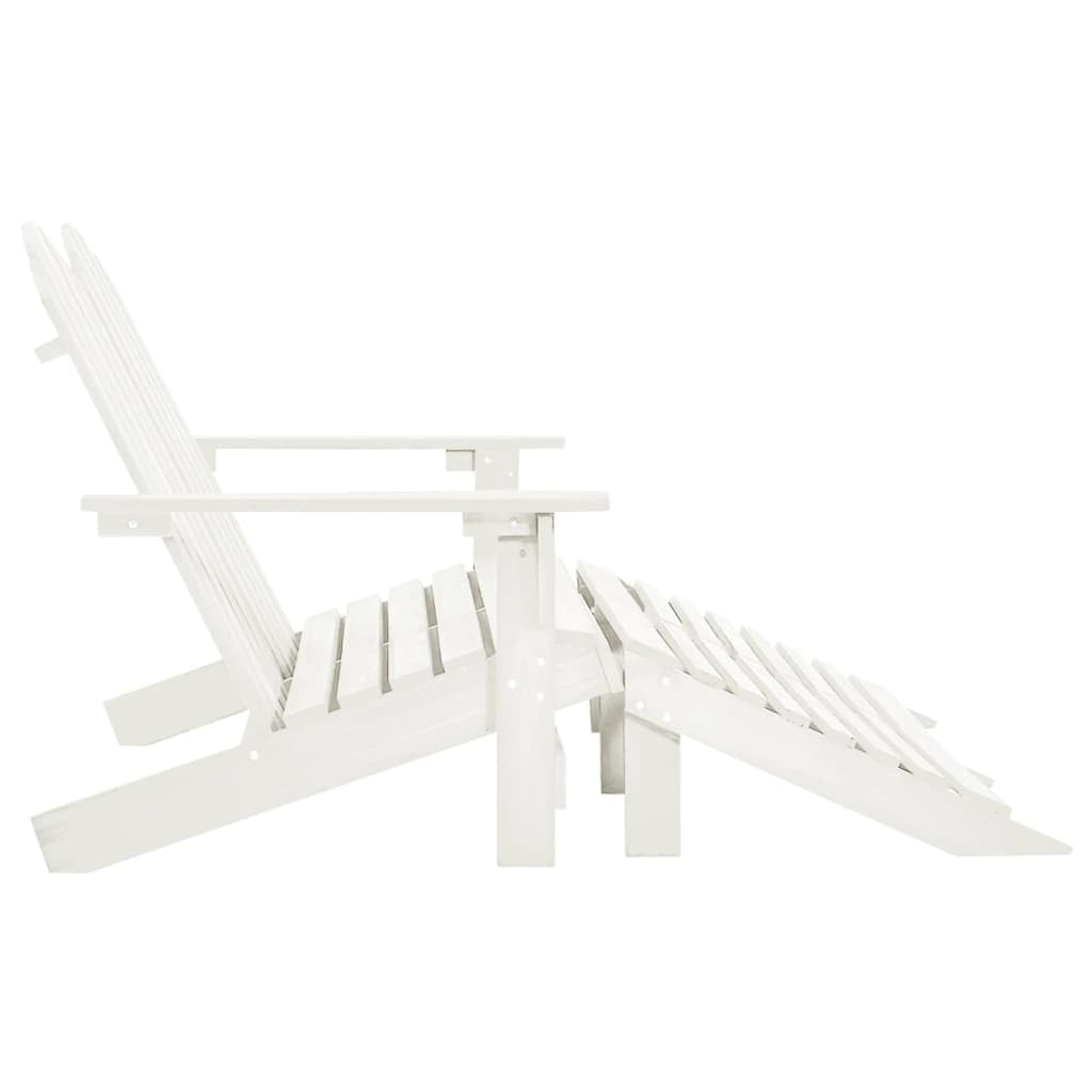 vidaXL Otomana Adirondack de Jardín 2 Plazas Asiento Sillón Oscilante Columpio Patio Terraza Balcón Exterior Tumbona Muebles Blanco Madera de Abeto