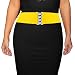 LUNA Fashion 3 Inch Elastic Cinch Belt - Solid - Yellow