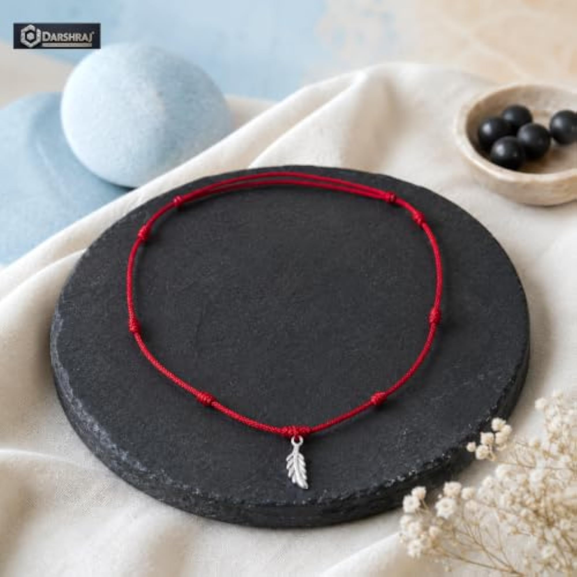 925 Sterling Silver Baby Leaf Charm Necklace, Nazar Protection