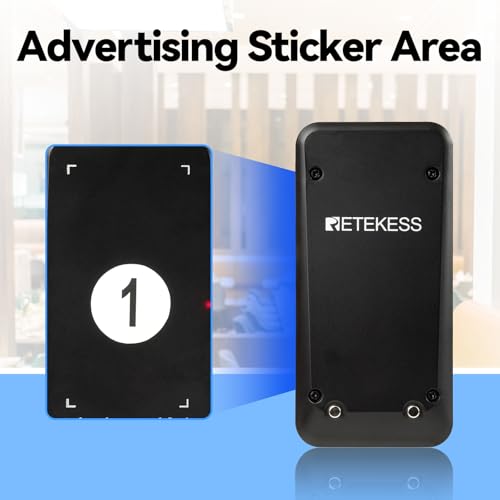 Retekess TD157S Pager Rufsystem, 400M Restaurant Pager, 2 Rufmodi, mit Vibration, Gruppenruf mit Einem klick, 997 Kanäle, Pager Pieper Gilt für Fast Food, Food Truck, Eiscafé (EU-Stecker)