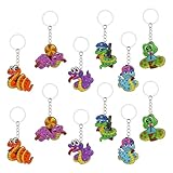 [PLAFOPE] 12個入り 漫画ヘビのキーホルダー キーペンダント バックパックキーリング装飾 贈り物向け 小型コンパクトな吊り下げチャーム