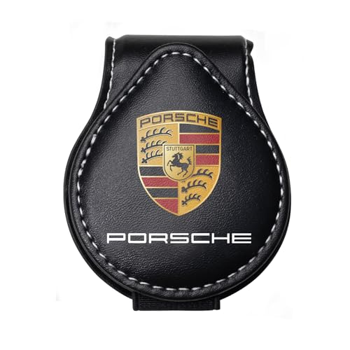 NonoB Sunglasses Holder for Porsche Panamera Cayenne Macan Boxster Taycan Cayman 718 911 Car Glasses Holder Visor Sunglasses Clip for Car Visor Clip-on Sunglasses Holder Black