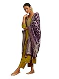 Libas Womens Self Design Silk Straight Kurta With Trousers and Dupatta