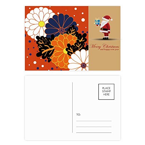 Cartes postales fleurs chrysanthème Père Noël pour partager vos plus doux souvenirs