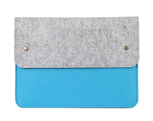 Preisvergleich Produktbild Filz Laptop Sleeve Laptoptasche Schutzhülle Notebooktasche Tablette Kasten Aktenkoffer Computer-Beutel für 11.6-15.6 Zoll Macbook / Dell / Lenovo / Ultrabook 14" Grau Sky Blau