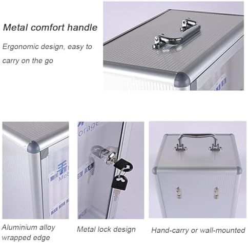 Mobile Phone Storage Cabinet - Aluminum Alloy Safe Deposit Box with Handle for Office, Classroom, Conference, Secure Storage Solution, Organizational Tool, Durable & Portable