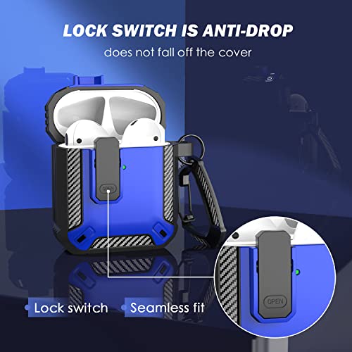 Image of RFUNGUANGO for AirPods 2 Case Carbon Fiber Series, Blue