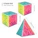 D-FantiX Speed Cube Bundle, QY Toys Jelly Cube Set Warrior W 3x3 Qidi S 2x2 3x3x3 Qiming Pyramid Transparent Cube Set Puzzle Toys
