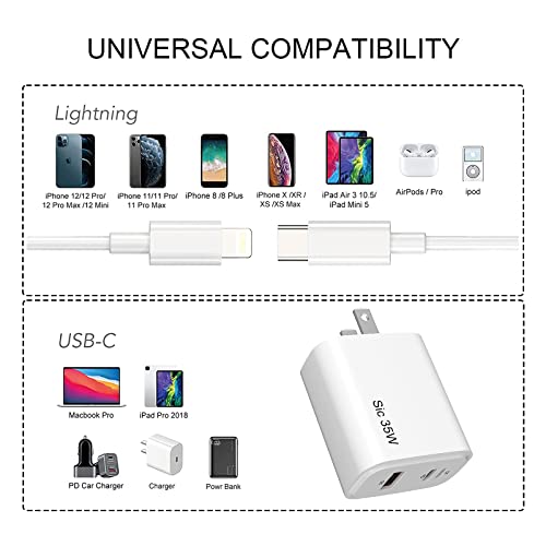 30W 3-Port,iPhone 14 13Fast Charging Super Fast USB C Charger Compatible with iPhone,iPad Pro and Samsung Galaxy Android Multiple Device by RPQ - Used condition - Image 5
