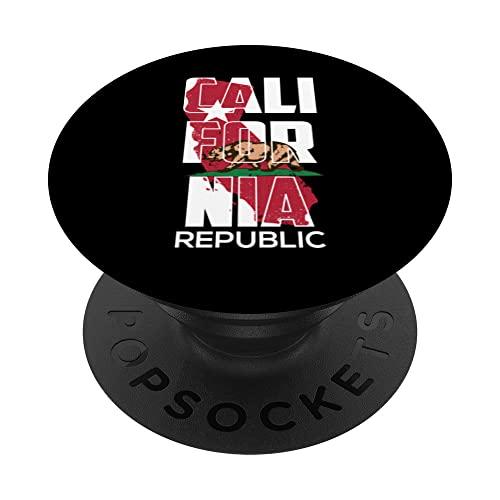 California Funny Republic Vintage USA Flag Bear Retro Fan PopSockets PopGrip Intercambiable