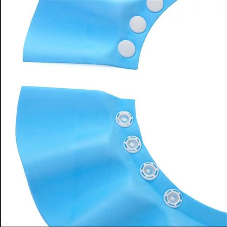 Image of Baby Shower Caps Shampoo Cap Wash Hair Bath Visor Caps Adjustable Shield Waterproof Ear Protector Eye Hats Infant (Blue)