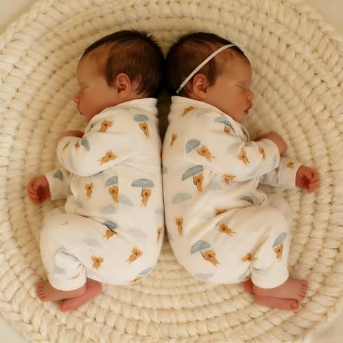 RXDOLL Reborn Babypuppen Zwillinge Silikon Ganzkörper 18 Zoll Realistische Babypuppe Zwillinge Mädchen Einschlafen Lebensechte Reborn Babys, die echt aussehen Vollsilikon Reborn Puppen Waschbar – Bild 8