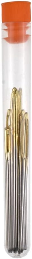 Hohopeti 2sets Stainless Steel Blunt Needles Large Eyes for Weaving Knitting and Sewing Includes Storage Bottle Needles and Silver Finishes
