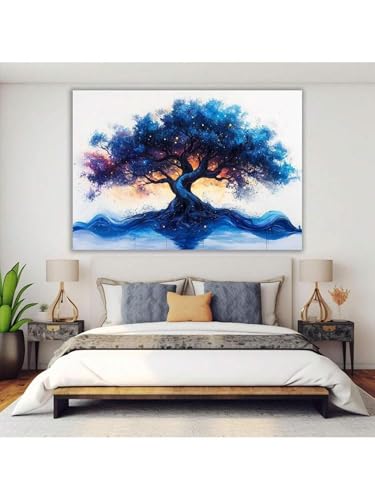 Salon moderne déco murale grand arbre de vie sur toile 30x45 - 3