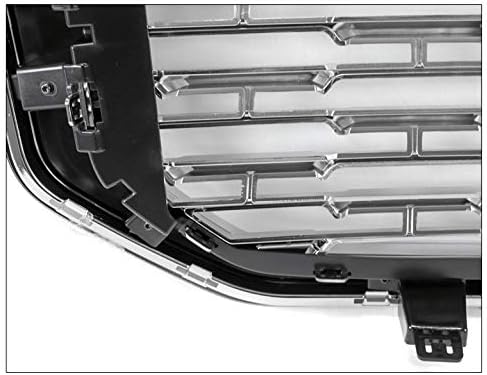 Mesh Style Front Bumper Upper Hood Grille Grill Chrome Compatible with 2015-2020 GMC Yukon/Yukon XL