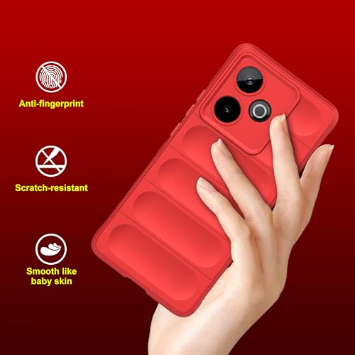 Image of amazon basics Back Case Cover for Realme GT 7T | Compatible for Realme GT 7T Back Cover | Liquid Silicon Magic Case with Camera Protection | Red
