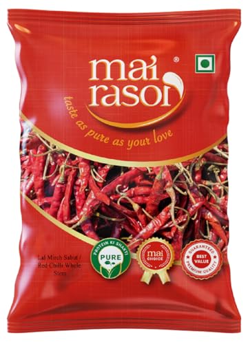 Image of MAI RASOI Lal Mirch Sabut /Red Chilli Whole With Stem 200 gm