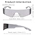 COASION Wrap Around Sunglasses for Women Men Trendy Rimless Futuristic Shades Y2k Shield Flat Top Fashion Eyeglasses (Silver/Silver Mirrored)