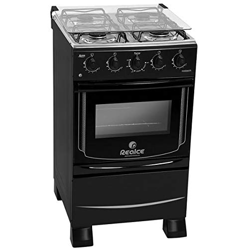 Fogão 4 Bocas Ares sem Acendimento Automático Forno 50L, Preto, Realce