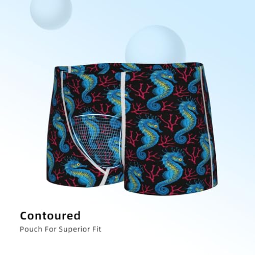 Boys' Cotton Boxer Brief Soft Underwear-Blue Seahorse4