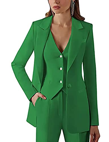 Women's 3 Piece One Button Pantsuit - Casual Solid Office Set for Work, Business, and Wedding - Elegant Dressy Suit3