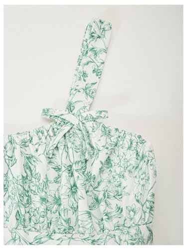 Girl's Floral Ruffle Layered A Line Dresses Sleeveless Bowknot Flowy Summer Tank Dress4