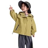 Kids Boys Girls Hooded Zip Up Jacket Lightweight Sun...