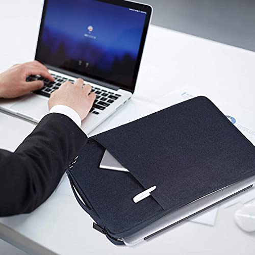 Image of Dynotrek Zipper 17.3 Inch Laptop Sleeve with Charger Pouch Handle, Computer Case Cover Slim Water-Resistant Hand Bag Compatible for 17-18 inch Hp Lenovo Dell Asus Acer -Denim Blue