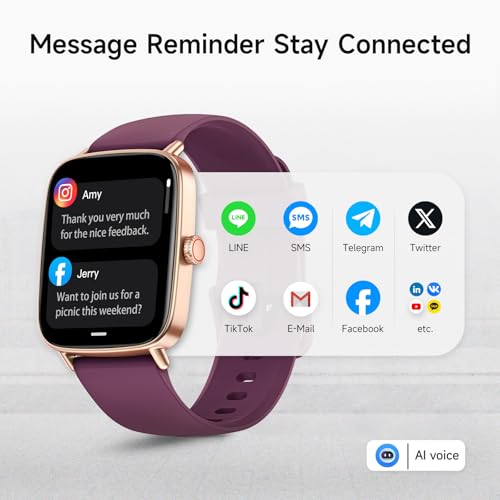 Image of Smart Watch for Women, 1.85 inch HD Smartwatch (Answer /Make Calls), 2 Bands