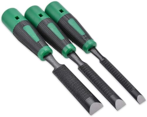 3 Piece Wood Chisels Set,Woodworking Carving Heavy Duty Hand Tools with Massage Handle for Woodcarving, Carpentry,Crafts and General Woodworking Tasks