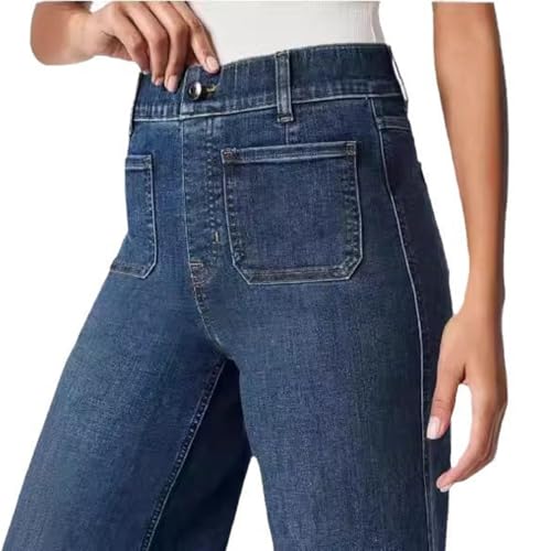 Obormi Cropped Jeans, Curvahouse High Waisted Stretchy Denim Pants for Womens, Tummy Control Cropped Wide-Leg Jeans2