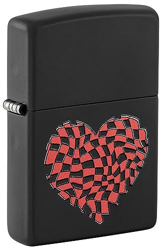 Zippo Heart Design Black Matte Pocket Lighter