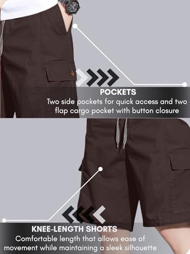 Image of GRECIILOOKS Bermuda Cotton Shorts for Men - Relaxed Fit Casual Summer Shorts | Knee Length Chino Style with Pockets