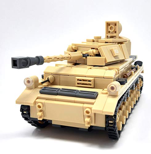 Modbrix WW2 Bausteine Panzer IV inkl. 3 Minifiguren Soldaten, 543 Klemmbausteine – Bild 5