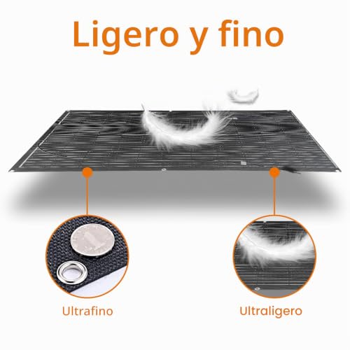 Miniatura 2 de Aysolar 300w 12v Placa Solar Flexible 3x100w Etfe Portátil Panel Solar Monocristalino Fotovoltaico Para Barcos, Remolques, Autocaravana, Camper, Caravana, Batería Y Superficies Irregulares