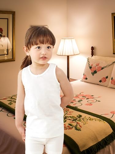 Image of 5-Pack Girls' Camisole Tank Tops 100% Cotton Shrink Resistant Secure Straps for Toddler Girls Ages 2-8