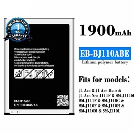 Image of EB-BJ110ABE Battery for Samsung Galaxy J1 J Ace J110 J110FM J110F J110H J110F i9192 i9195 i9190 i9198 Battery with 1 Year Warranty**** (MAR161)