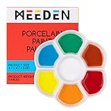MEEDEN 7 - Pocillos Estudio Porcelana Pintura Paleta con Paquete de Caja de Color, Blanca
