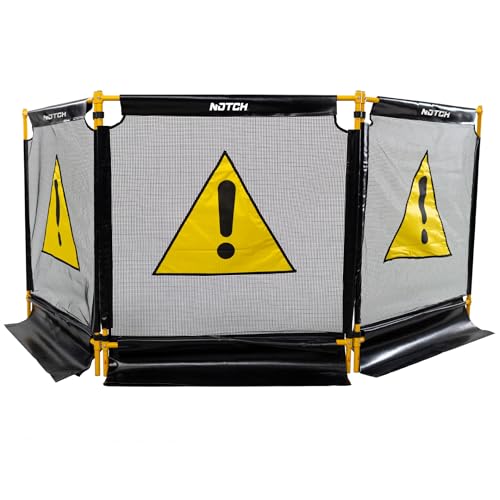 Notch Tri Guard II Heavy-Duty Nylon Coated Durable 3-Section Debris Containment Mesh Barrier for Controlling Chips When Grinding Stumps and Chipping Brush (Total Dimensions: 121” Wide x 45.5” high)
