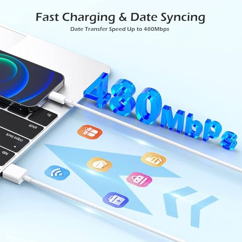 Image of Charging for iPhone Charger [Apple MFi Certified] 2Pack Lightning Cable Data Sync Charging Cord with USB A Wall Charger Block Travel Plug for iPhone 14 /13 /12 Mini /11 Pro Max /10 /XS /XR /X /8 /SE2022,iPad