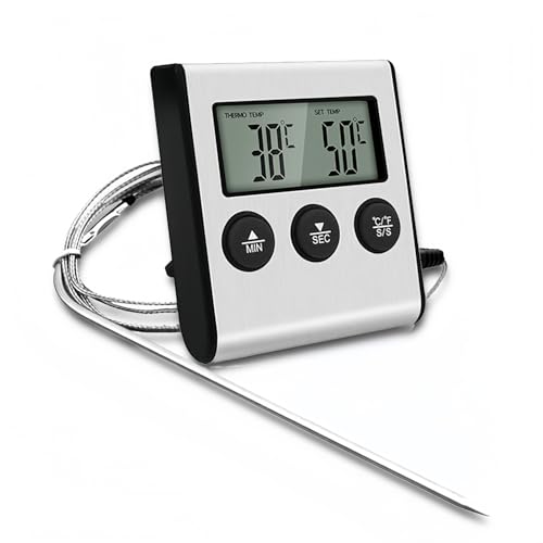 joonnair Thermomètre Cuisine Numérique, Thermomètre Viande avec Sonde Temperature, Thermometre Cuisson, Plage de Température -50°C à +300°C Convient aux...