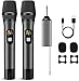DigitConvert UHF Dual Metal Dynamisches Kabelloses Mikrofon System mit wiederaufladbarem Empfänger, 200 Fuß Empfangsbereich für DJ-PA-System, Gesang, Konferenz, Kirche, Party, Hochzeit