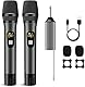 DigitConvert UHF Dual Metal Dynamisches Kabelloses Mikrofon System mit wiederaufladbarem Empfänger, 200 Fuß Empfangsbereich für DJ-PA-System, Gesang, Konferenz, Kirche, Party, Hochzeit