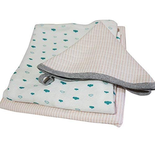 Set mousseline bébé rayures blanches Wildcollect grand format pour la toilette de votre nouveau-né