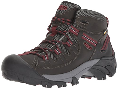 KEEN Men's Targhee II Mid Waterproof Hiking Boot, Alcatraz/Fired Brick, 10 M US
