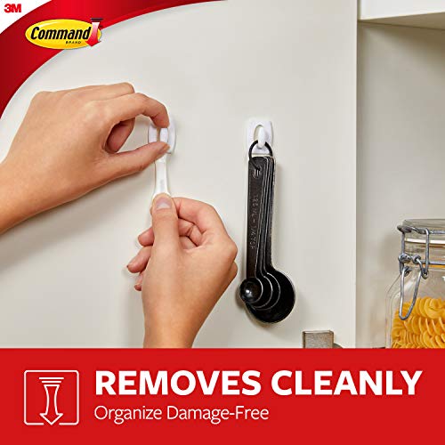 Image of Command 0.5 lb Capacity Mini Hooks, Indoor Use, 6 Hooks, 8 Strips, White (17006-ES)