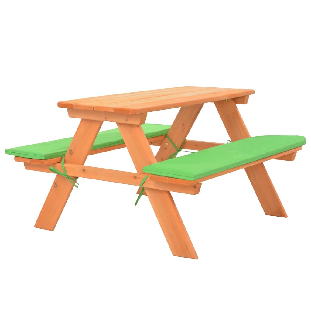INLIFE Table de Pique-Nique pour Enfants avec bancs 89x79x50 cm Sapin