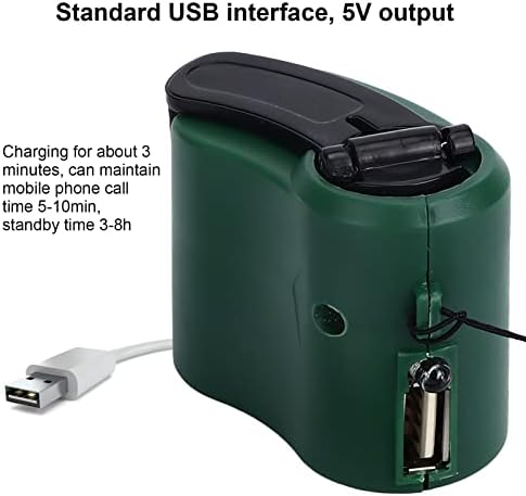 USB Hand Crank Phone Charger Emergency Cell Phone Charger Dynamo Radio with LED Flashlight for Camping Emergency Various Devices (Green) image 4