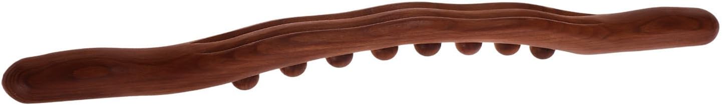 Toyvian Wooden Massage Stick 8-Bead Gua Sha Tool for Full Body Muscle Relaxation Therapy Massager Stick for Back and Legs Relief and Muscle Tension Release