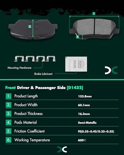 Image of SCITOO D1432 D1439 Front Rear Brake Pads Sets Fit For Santa Fe 2010-2012